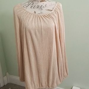 Faded Glory Shiny Silver/Gold Tunic Top XL